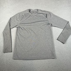 Reebok Shirt Men’s Size Large Gray Stretch PlayDry Long Sleeve Polyester Blend
