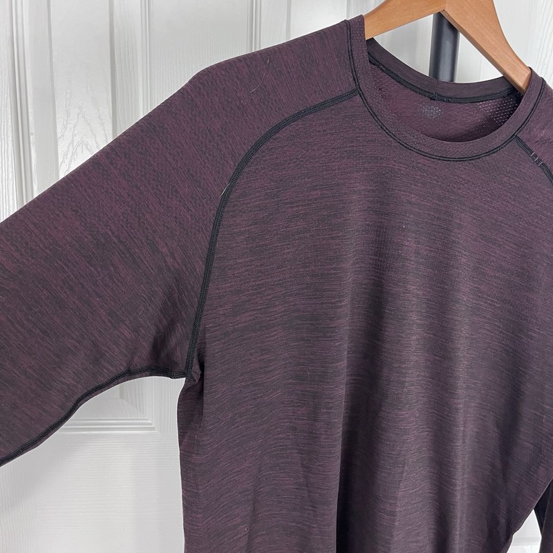 Lululemon Metal Tech Vent Long Sleeve Medium Maroon Burgundy gallery