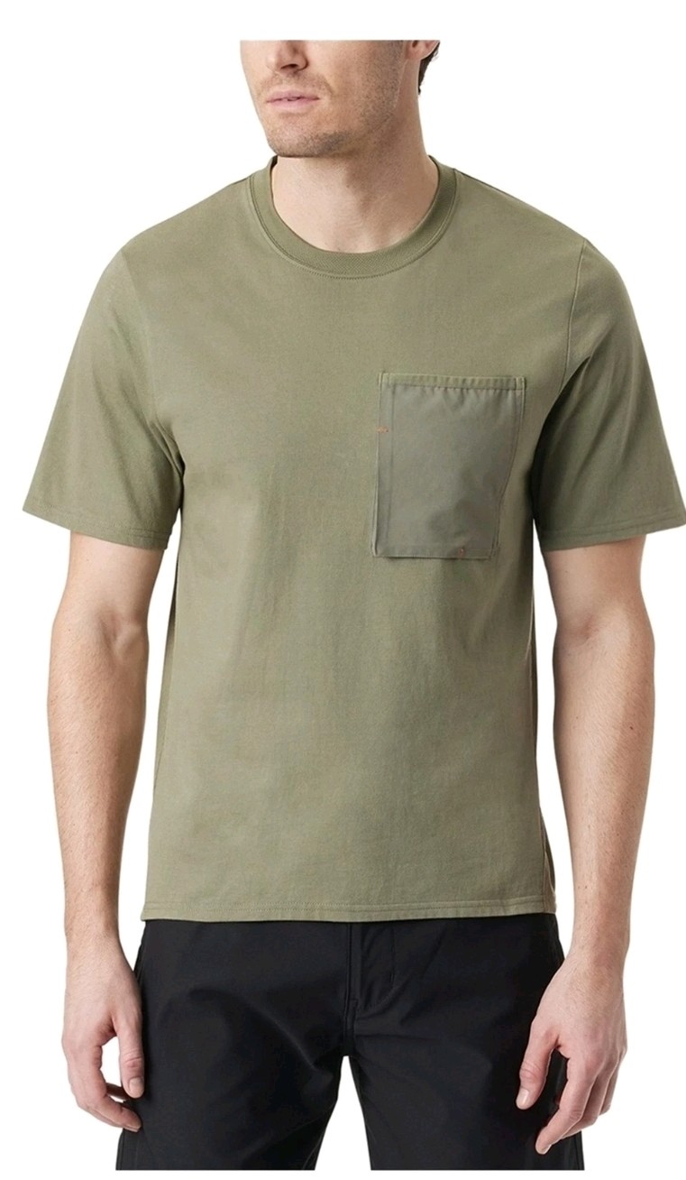 BASS OUTDOOR Mens Pocket Tee Basic T-Shirt Large Green gallery