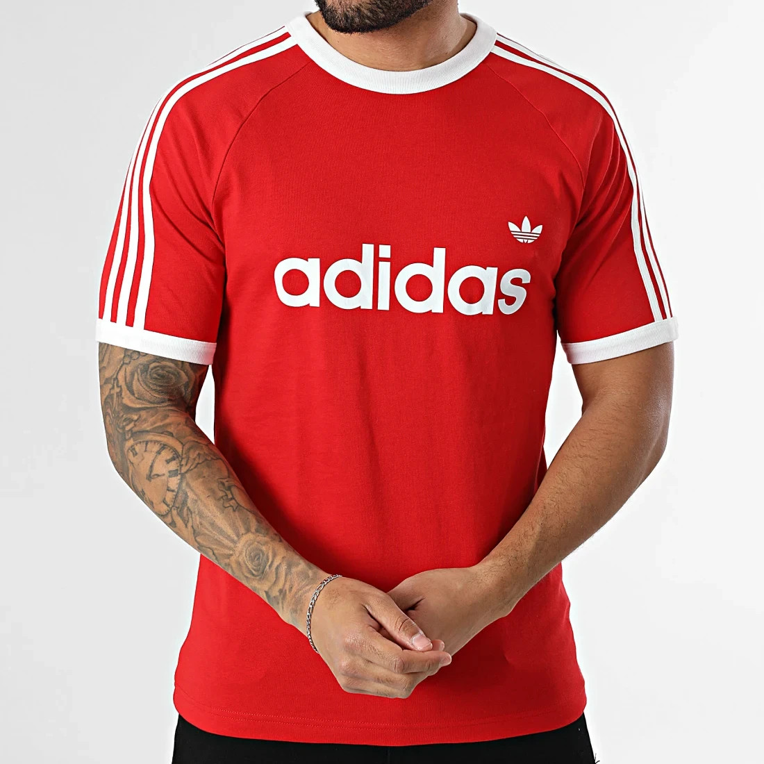 adidas Originals Men's 3-Stripes Slim Ringer Trefoil Short Sleeve Tee KF0416 gallery
