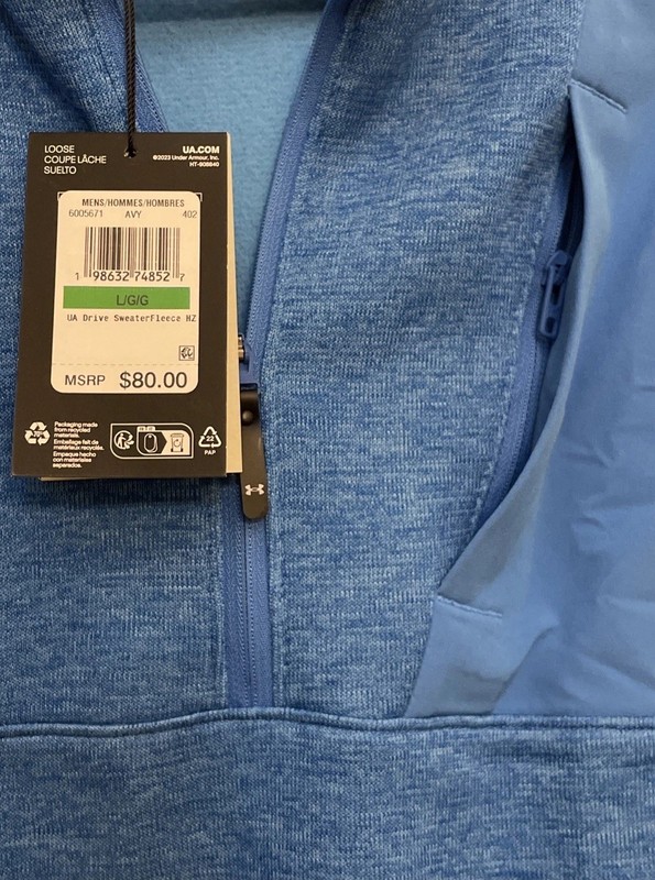 Under Armour Golf Storm Pullover UA Sweaterfleece Drive Blue 1/2 Zip Size L, $80 gallery