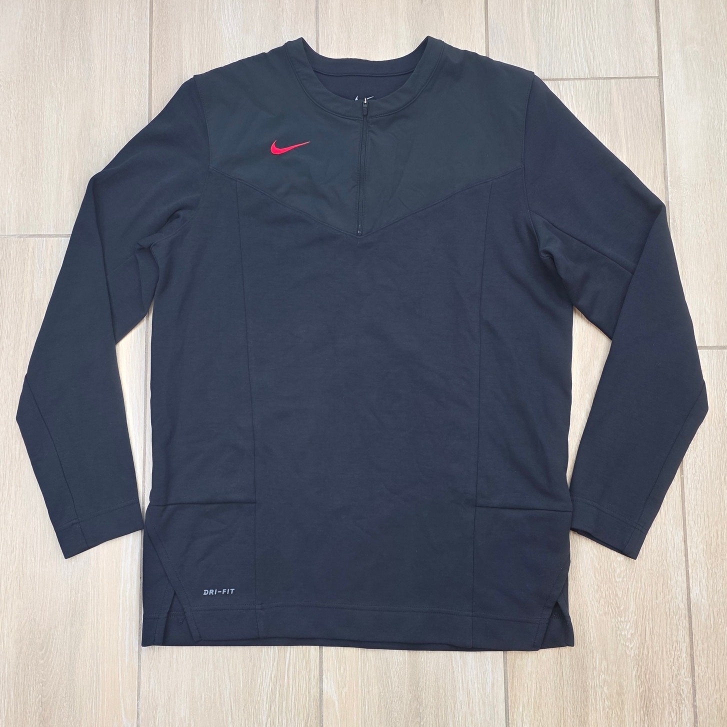 Nike Dri-FIT Quarter Zip Pullover Mens Large Black Training Athletic Tech Top gallery