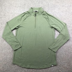 Barbell Pullover Mens Small Green 1/4 Zip Long Sleeve Athletic Gym Top