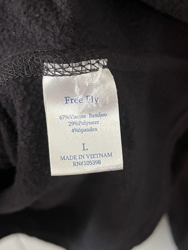 Free Fly Pullover Men’s L Black Performance Bamboo Fleece 1/4 Zip Golf Fishing gallery