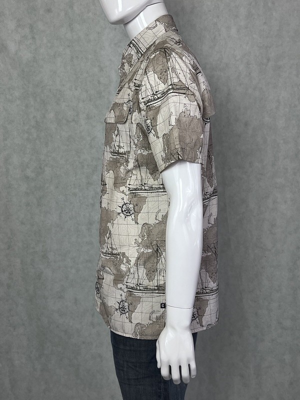 Chaps Ralph Lauren Beige World Map Vented Mesh Short Sleeve Fishing Shirt MEDIUM gallery