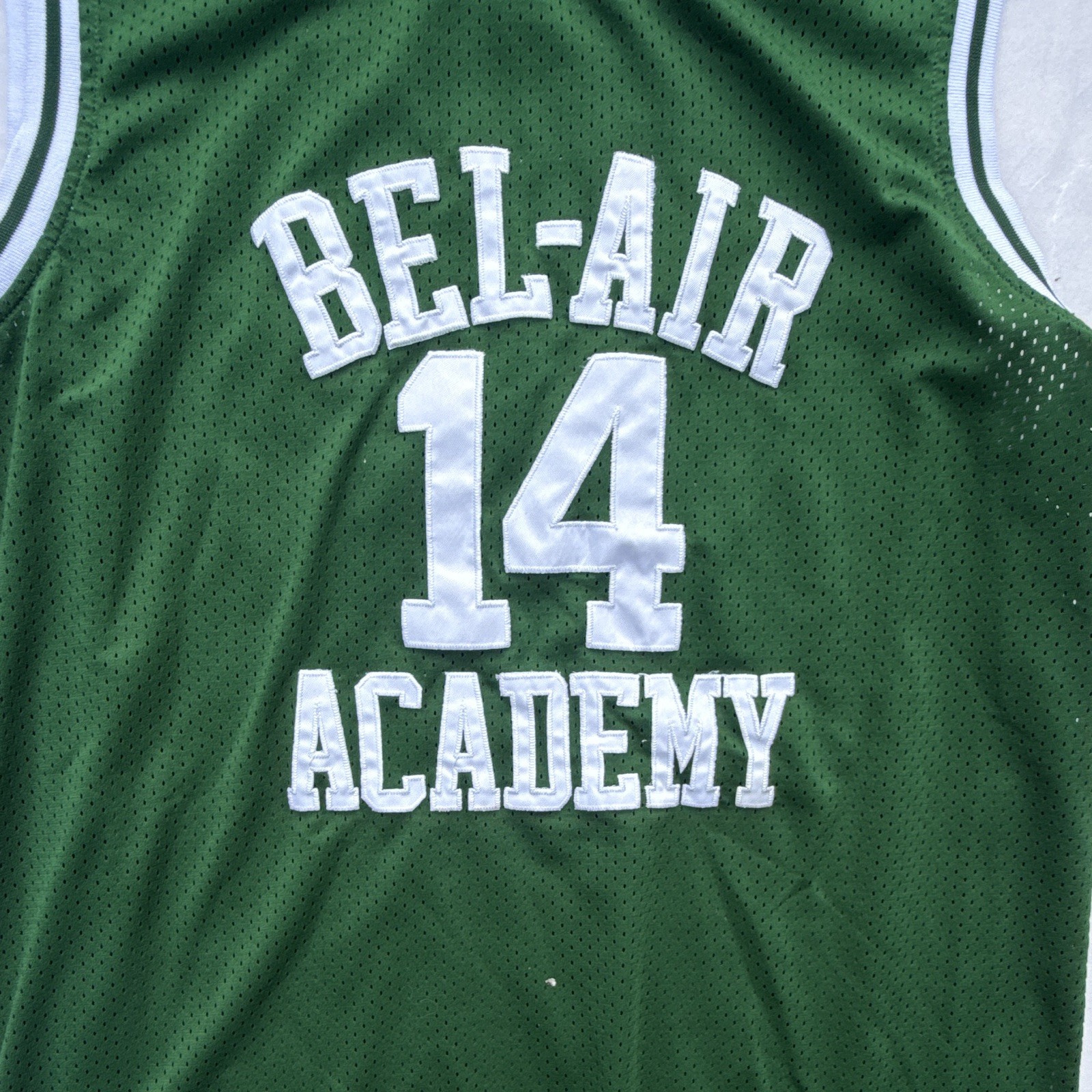 Bel-Air Academy #14 Smith Green/White Mesh Polyester Jersey Tank XL V-Neck gallery