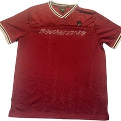 Primitive Skateboarding Draft Soccer Jersey Mens M Maroon Red Mesh V-Neck Tee