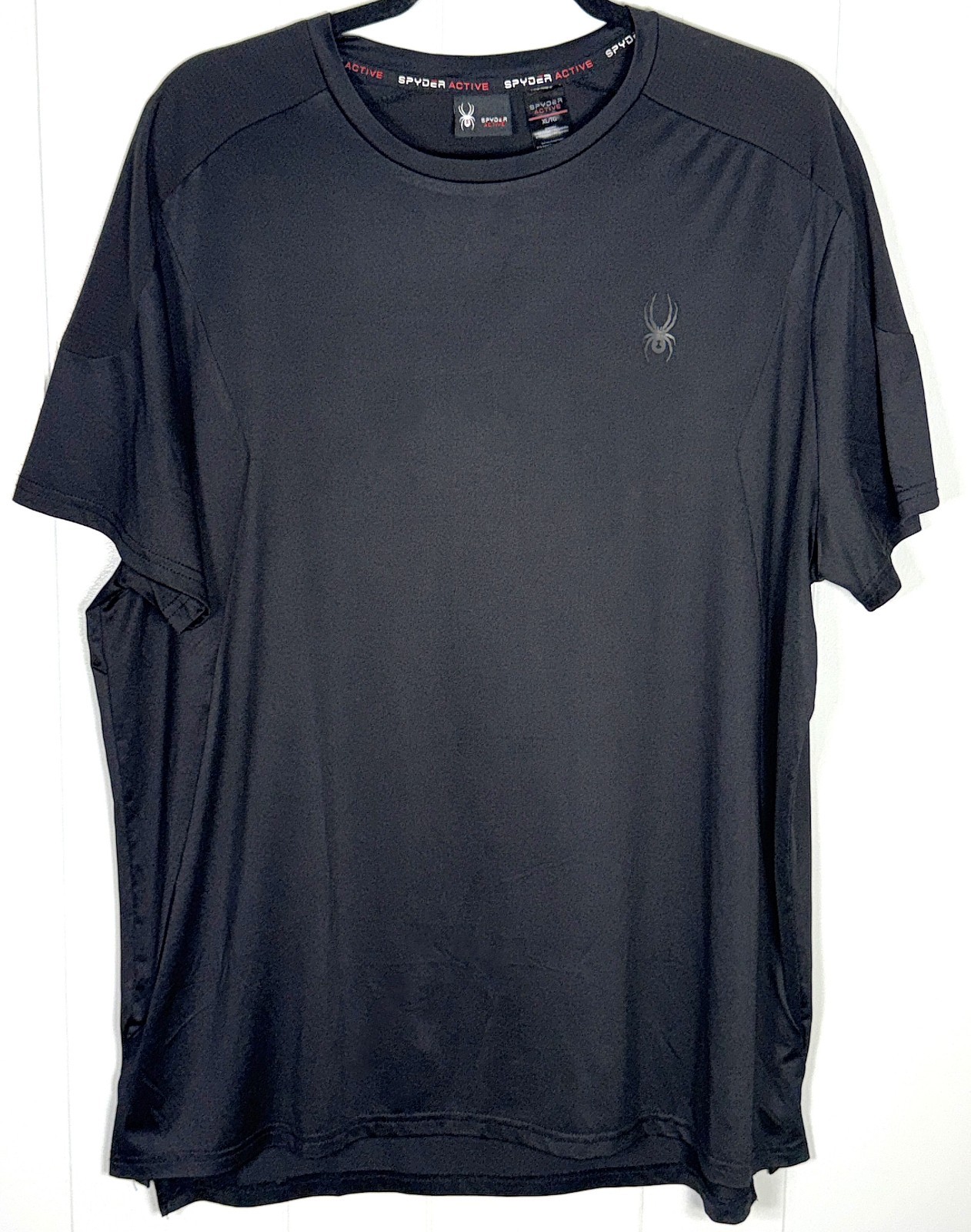 Spyder Active Performance Black Short Sleeve Stretch Pullover Crew T-Shirt XL gallery