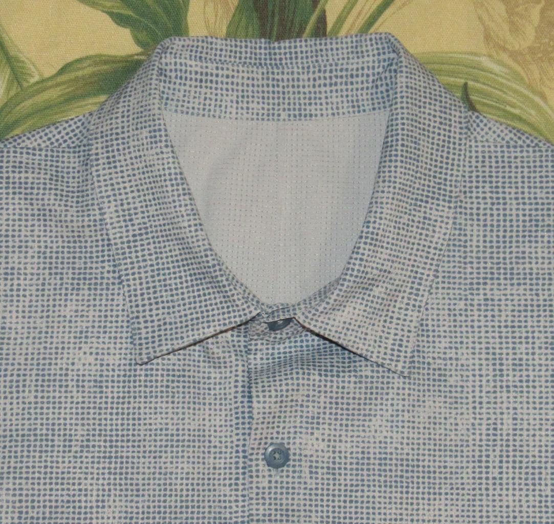 LULULEMON Blue Printed Short Sleeve Commission Shirt Large gallery