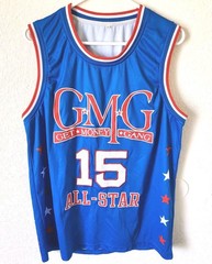 Get Money Gang GMG #15 Blue All Star Mens Large Basketball Jersey