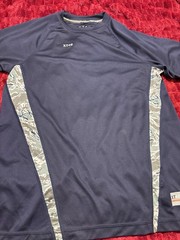 Soffe XT46 Men’s Navy Camouflage Athletic Fit Crew Neck T-Shirt S Zip Pocket