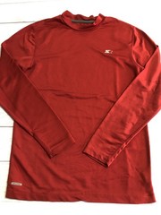 Starter Dri-Star Shirt Mens Medium Red Base Layer Mock Neck Performance Top