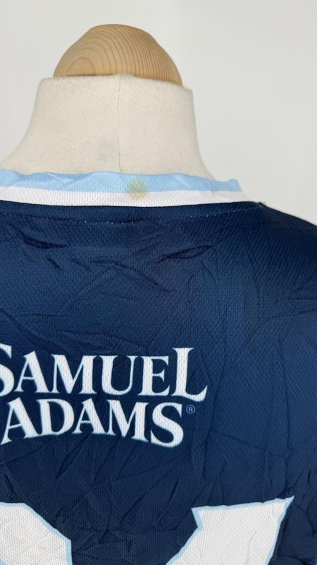 Samuel Adams Basketball Jersey Blue White Mesh Retro Y2K Style Size M gallery
