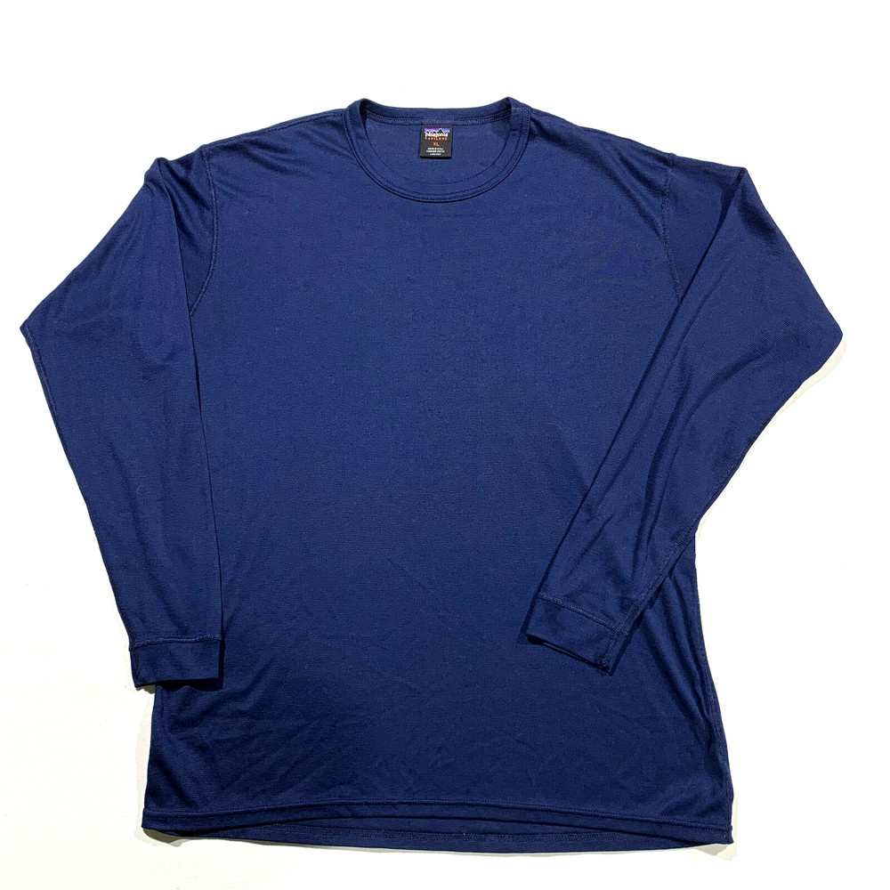 Vintage USA MADE Patagonia Capilene Shirt Mens XL Blue Crew Long Sleeve