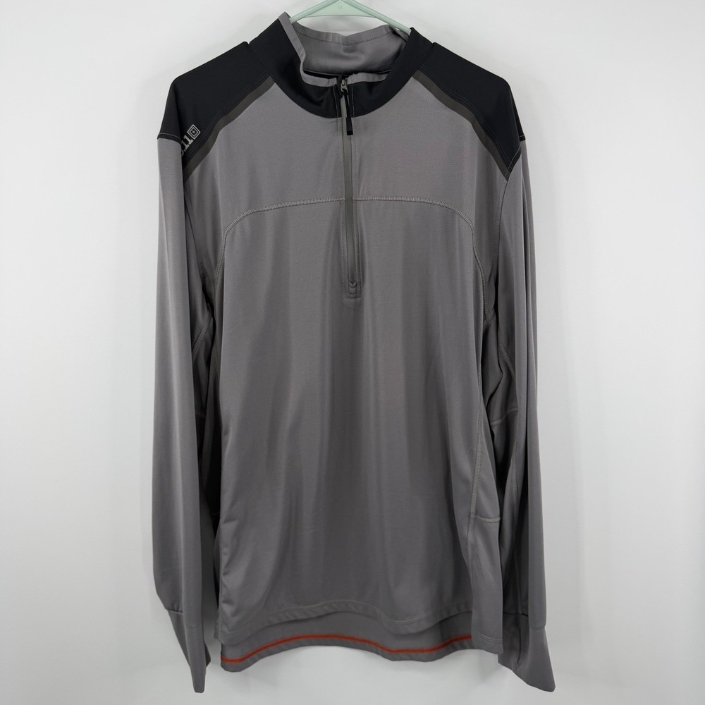 5.11 Tactical 1/4 Zip Pullover Mens 2XL Gray Long Sleeve Performance Shirt