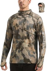 Men’s Sun Protection Hoodie Shirts UPF 50+ Long Sleeve Rash Guard Performance…
