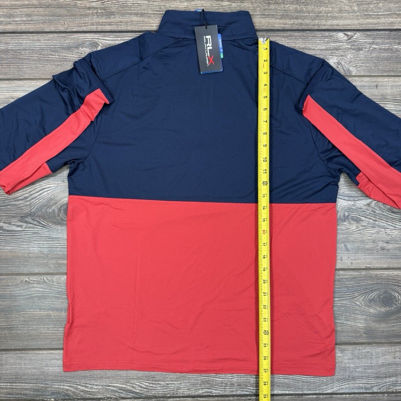 RLX Ralph Lauren Men's Performance Half-Zip Pullover Navy Red Size Large NWT gallery