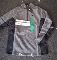 Spyder Half Zipper Pullover XL Black Heather/Grey (Qty Avail)