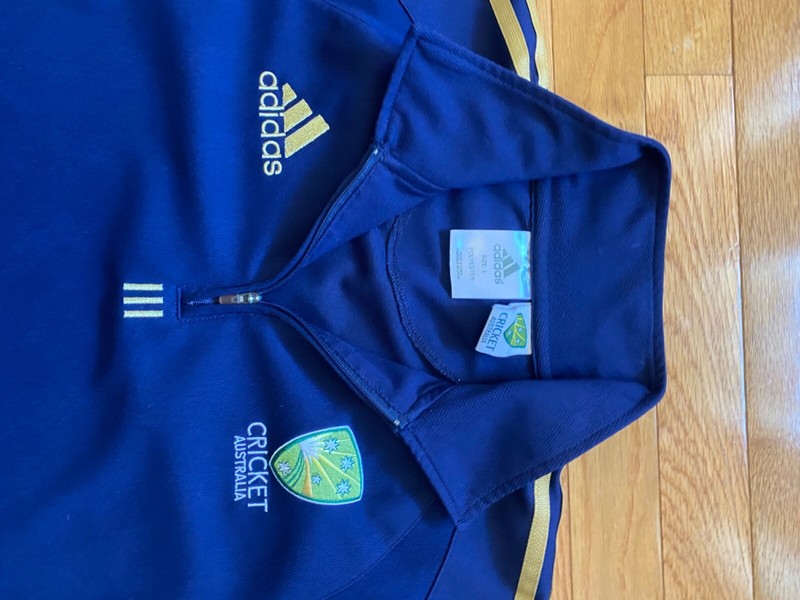 Australia Cricket Jersey authentic Adidas Green and gold Sz L Mens sz gallery