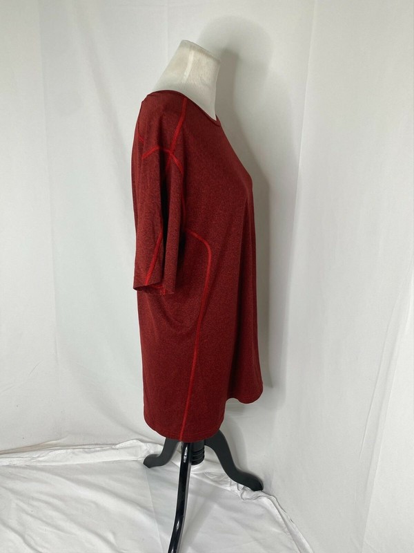 Adidas Mens XL Shirt Red and Black Speckled Climalite Tech-Fit Athletic gallery