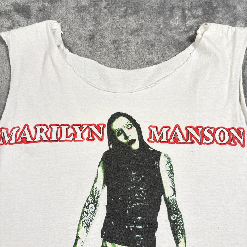 Vintage 2015 Marilyn Manson Antichrist Superstar Tank Top Mens 2XL White Graphic gallery