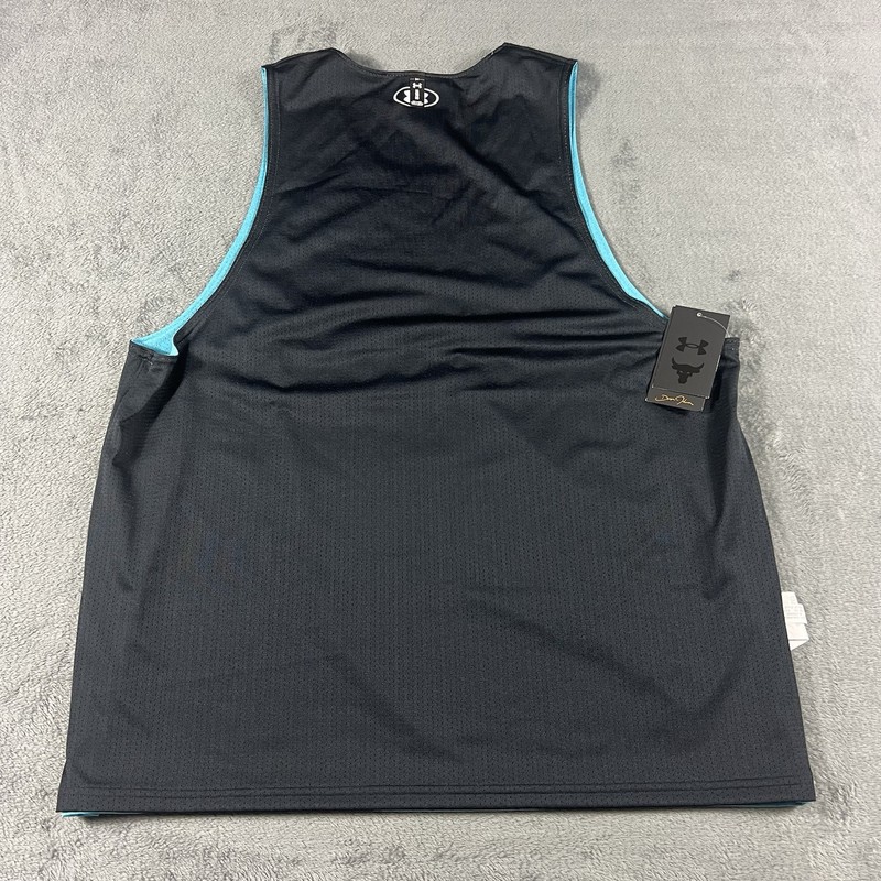 Under Armour Project Rock Gym Reversible Mesh Tank Top Men’s XL Blue Black NWT gallery