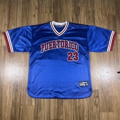 Football Soccer Jersey Shirt Mens Large Blue Puerto Rico 23 Mesh Graphic 212 NYC