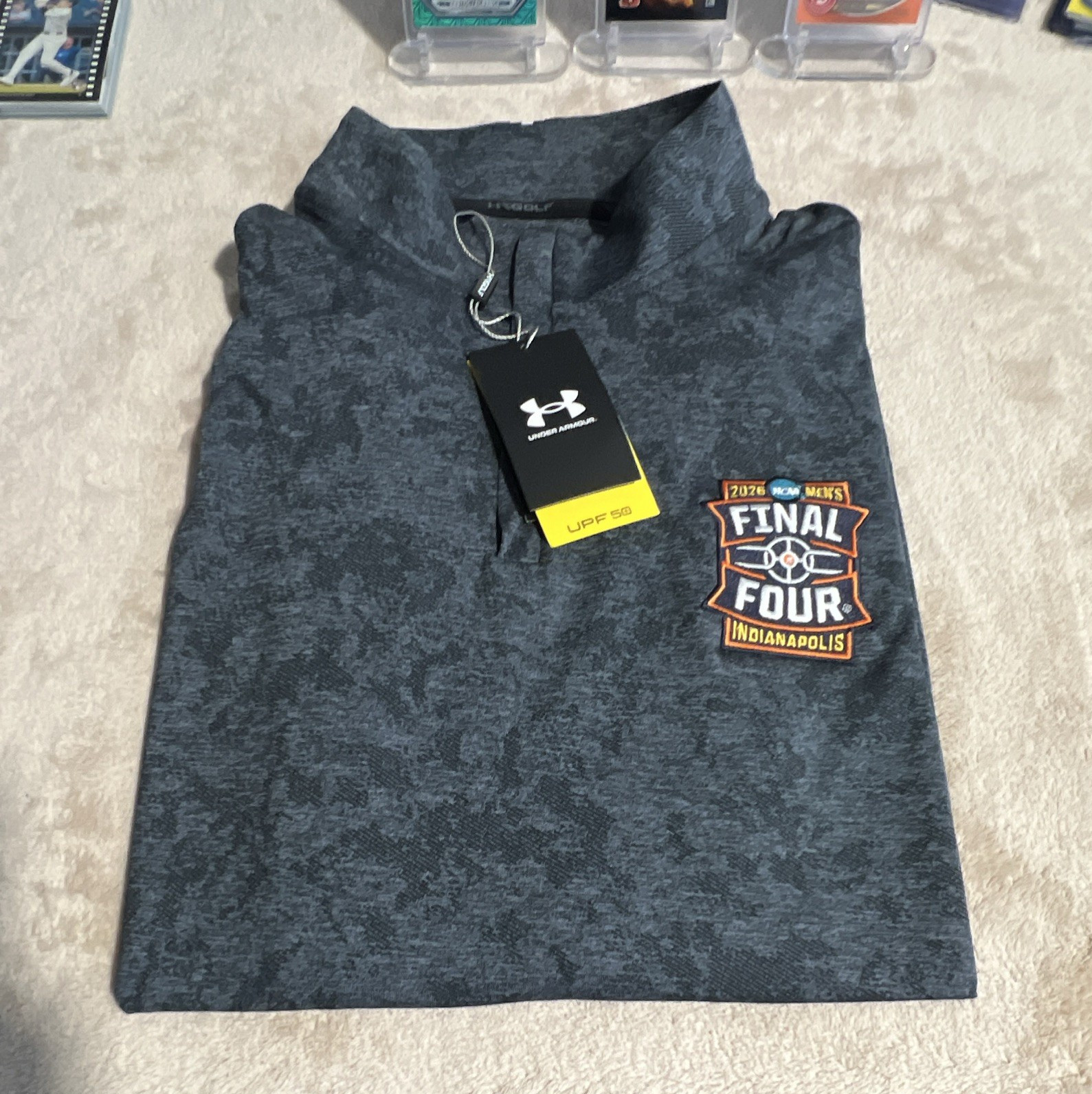 $75 MSRP Under Armour NCAA Final 4 UA Golf Men’s XL Gray Camo 1/4 Zip Pullover gallery