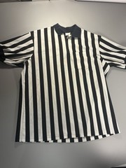 Vintage Dalco Referee Shirt 2XL USA Thick Knit Mesh Black White Faded