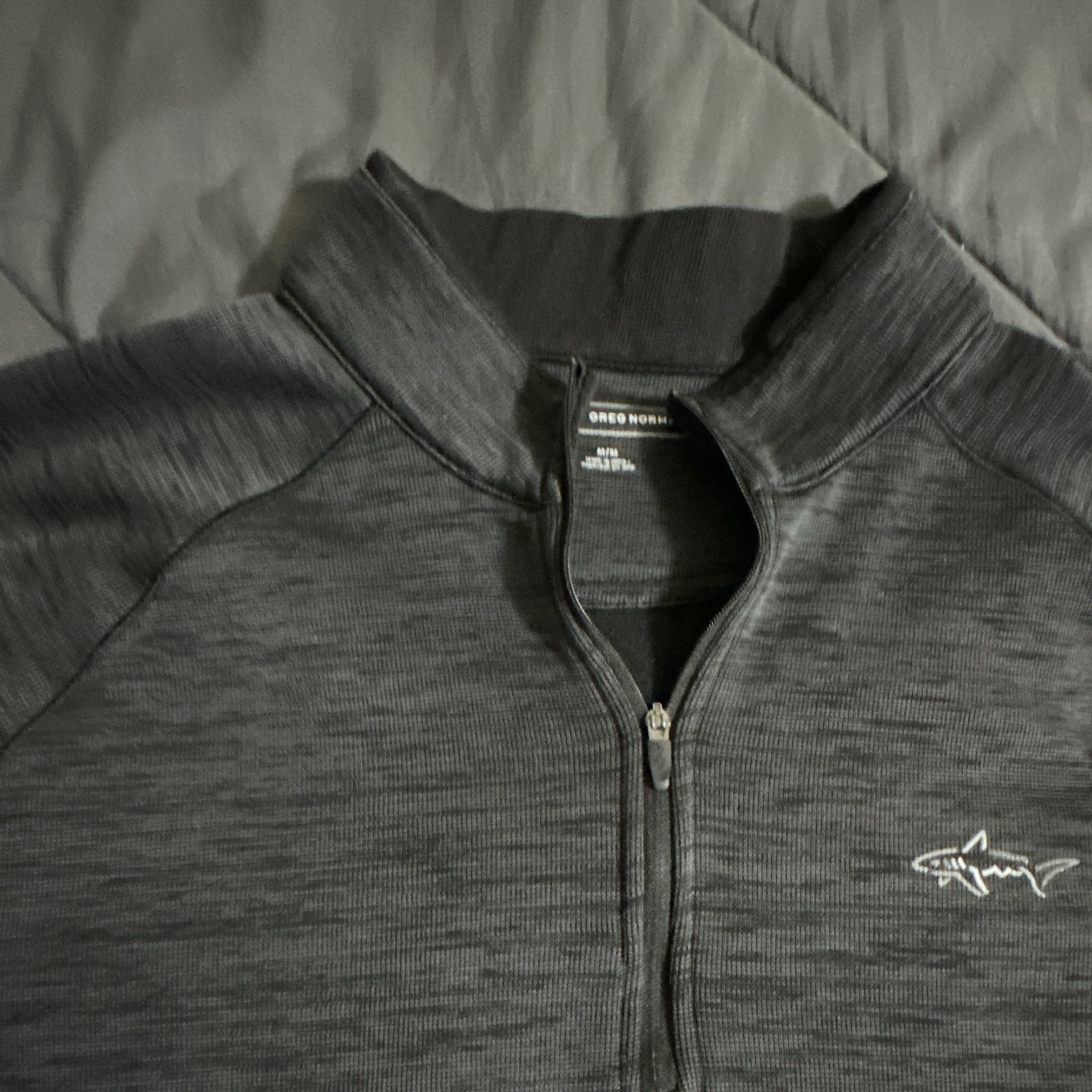 Greg Norman Shark Men's 1/4 Zip Mock Neck Polyester Long Sleeve Top M Gray gallery