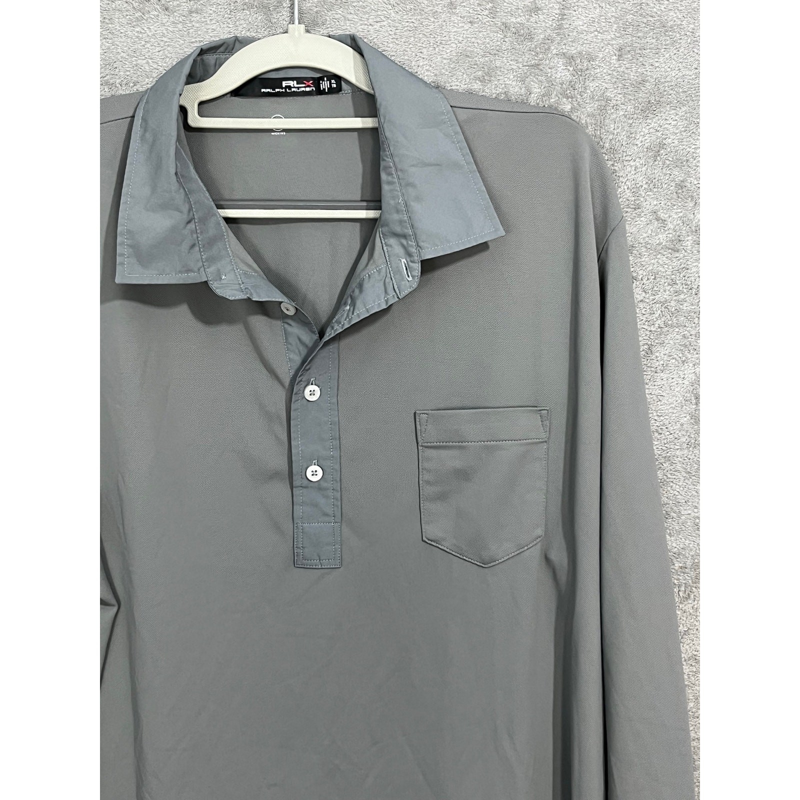 RLX Ralph Lauren Polo Pullover XL Gray Long Sleeve Work Athleisure Wicking gallery