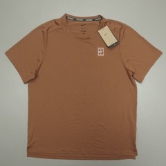 Nike Court Dri-Fit Advantage Tennis Shirt Size XL FZ6910-281 Brown Heritage