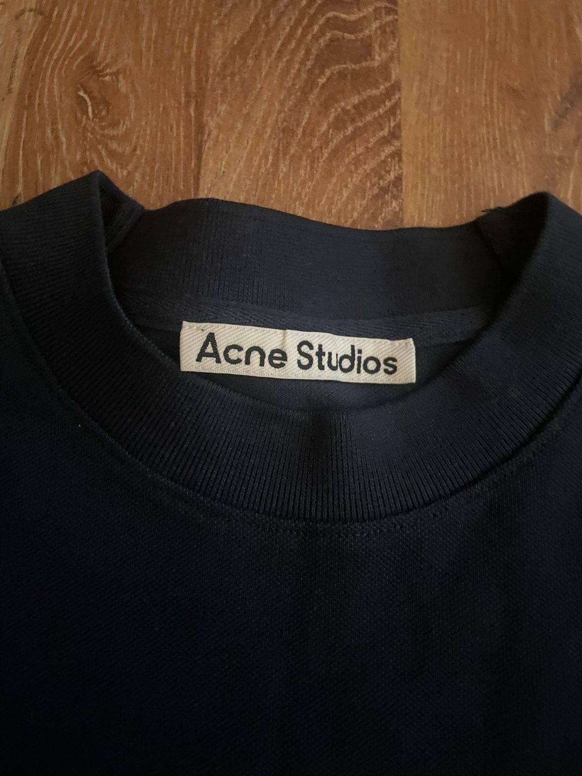 Acne Studios Script Logo Tee Faded Black Embroidery Unisex Oversized Size [X] gallery