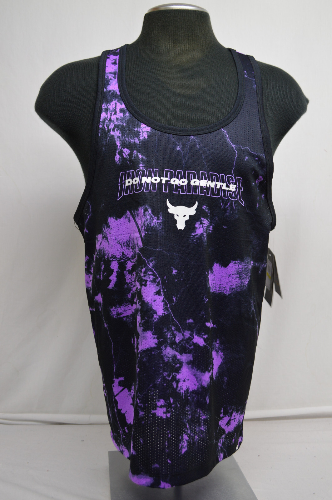 Under Armour Project Rock Tank Mens Do Not Go Gentle Mesh Black Men’s Sz Medium gallery