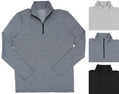True Classic Men’s Shirt, Long Sleeve Quarter Zip Mock Neck, Lightweight Jersey