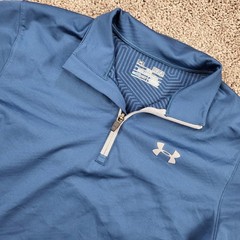 Under Armour ColdGear Quarter Zip Mens Medium Blue Excellent Fitted Pullover