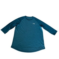 Under Armour Men’s Teal Heathered 3/4 Sleeve Athletic T-Shirt SZ Large