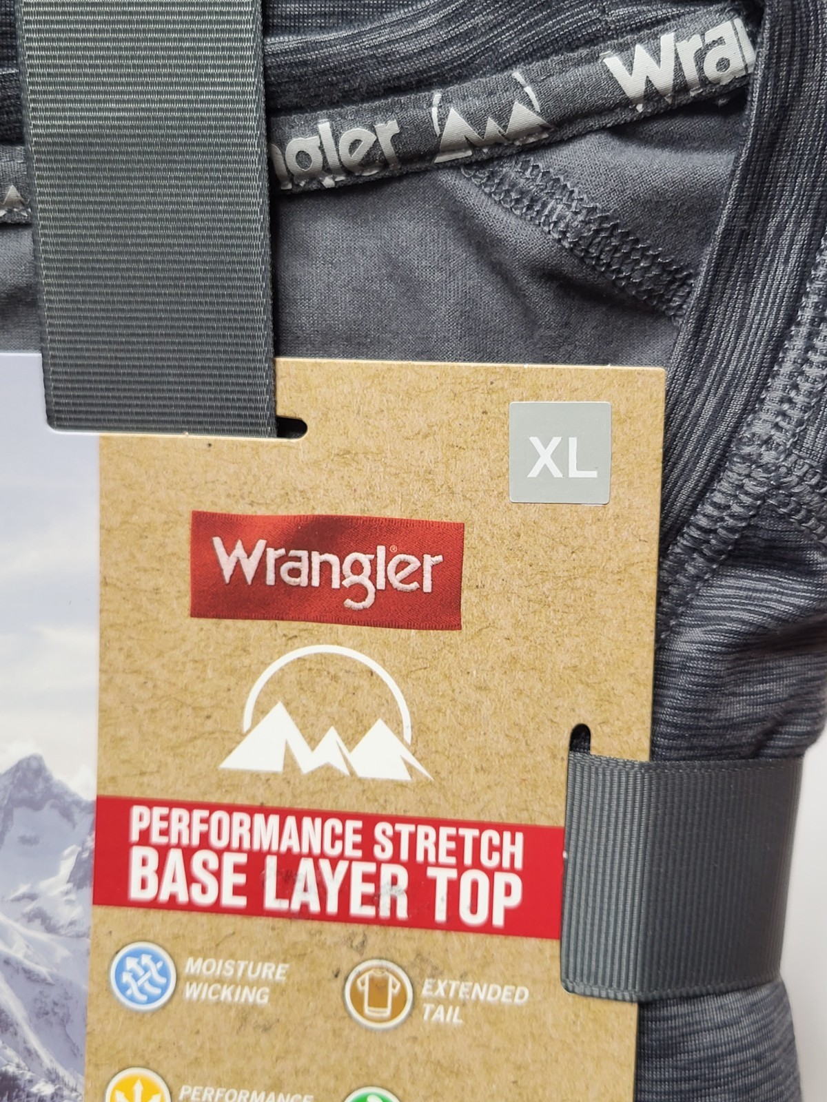 Mens XL Wrangler Gray Performance Stretch Base Layer Top Long Sleeve Winterwear gallery