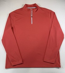 J Crew Performance 1/4 Zip Pullover Mens XL Coral Golf Athletic Shirt
