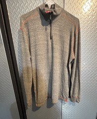 Mens Large 1/4 Zipper Charcol Grey Long Sleeve Shirt by Agave
