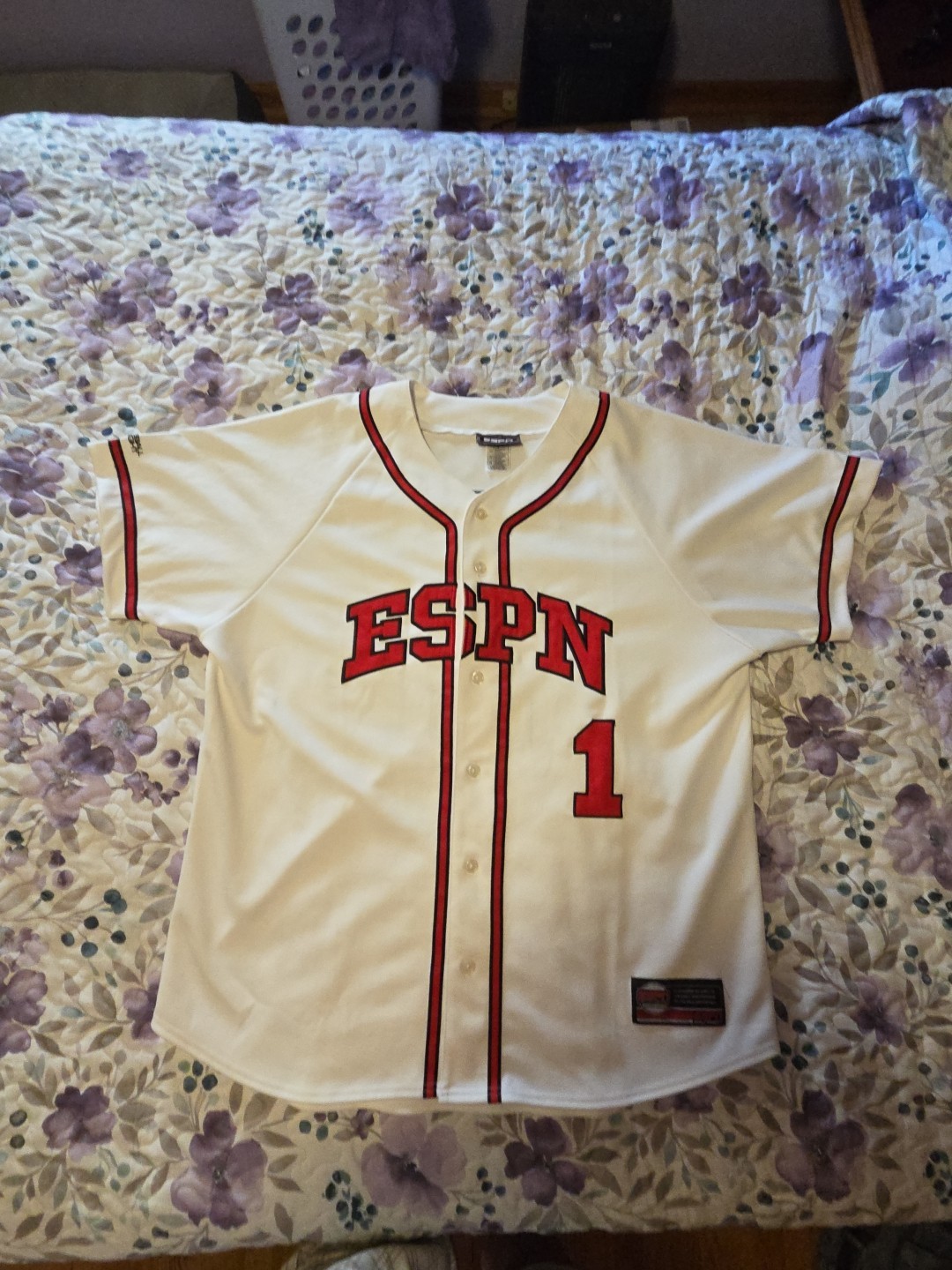 ESPN Baseball Tonight Front Button Jersey #1 Size XL Vintage MLB Disney New gallery
