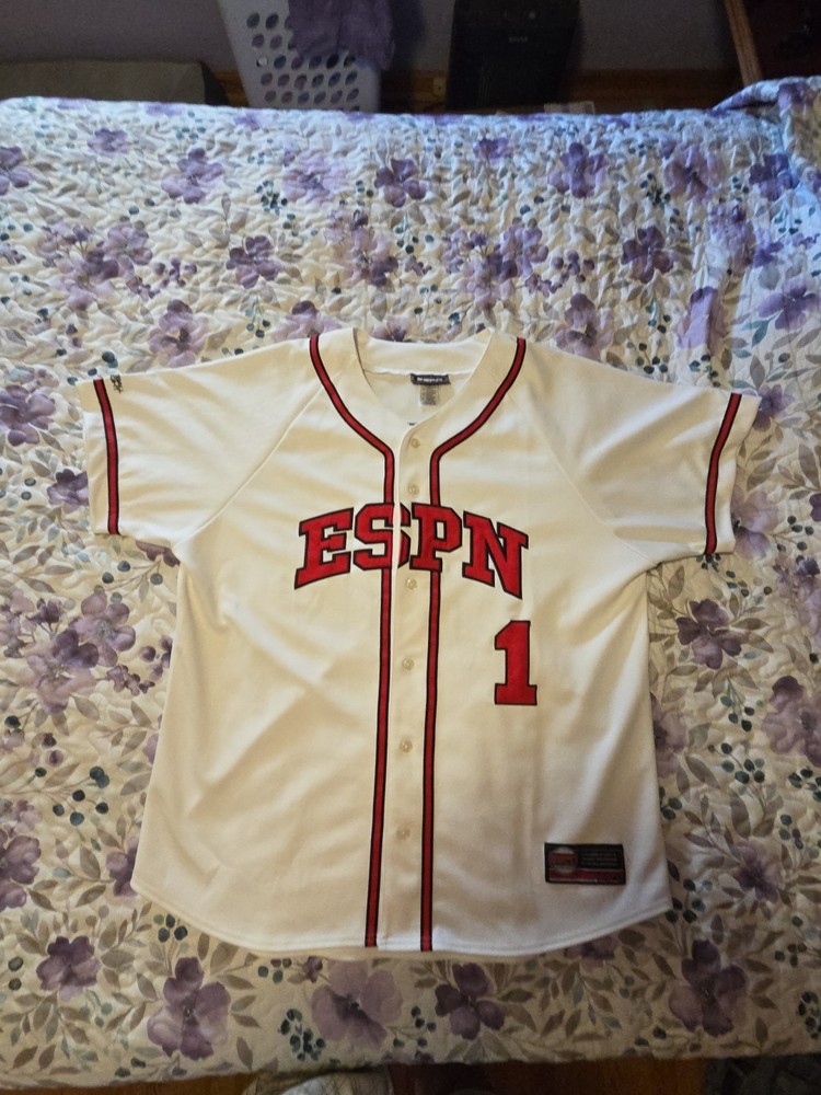 ESPN Baseball Tonight Front Button Jersey #1 Size XL Vintage MLB Disney New