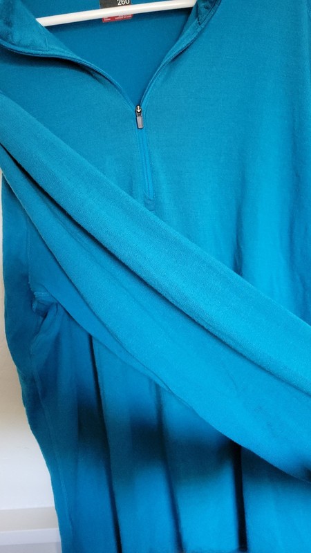 Icebreaker Merino 260 Men's Size 2XL Blue 100% Wool 1/4 Zip Base Layer Jumper gallery