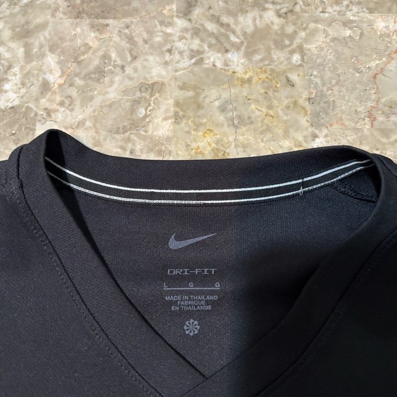 Nike Court Victory Tennis Shirt Mens Large Black Swoosh Federer Nadal CV2982 gallery