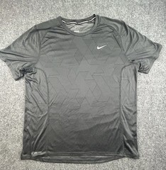 Nike DRI-FIT Shirt XL Grey Geometric Print Running Exercise Sports Performance