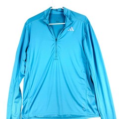Adidas Own The Run Pullover Mens Small Blue 1/4 Zip AEROREADY Running H44551