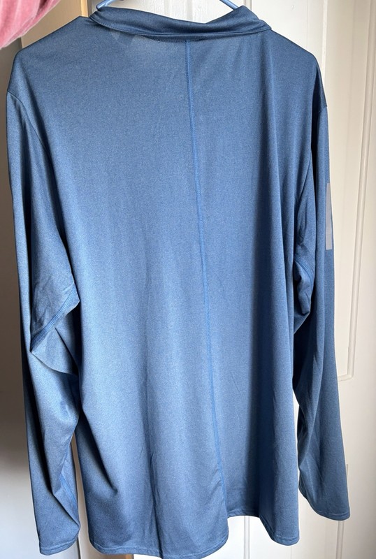 Adidas Men's XL Climate ‘own the run’ blue quarter zip w/thumb holes gallery