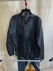 MPG Black Nylon Zippered Wind SWEATER Jacket Large L