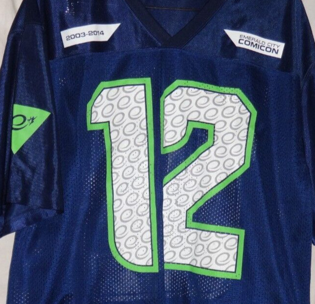 Emerald City Comic Con 12th Man Seahawks Football Jersey Sz Large gallery