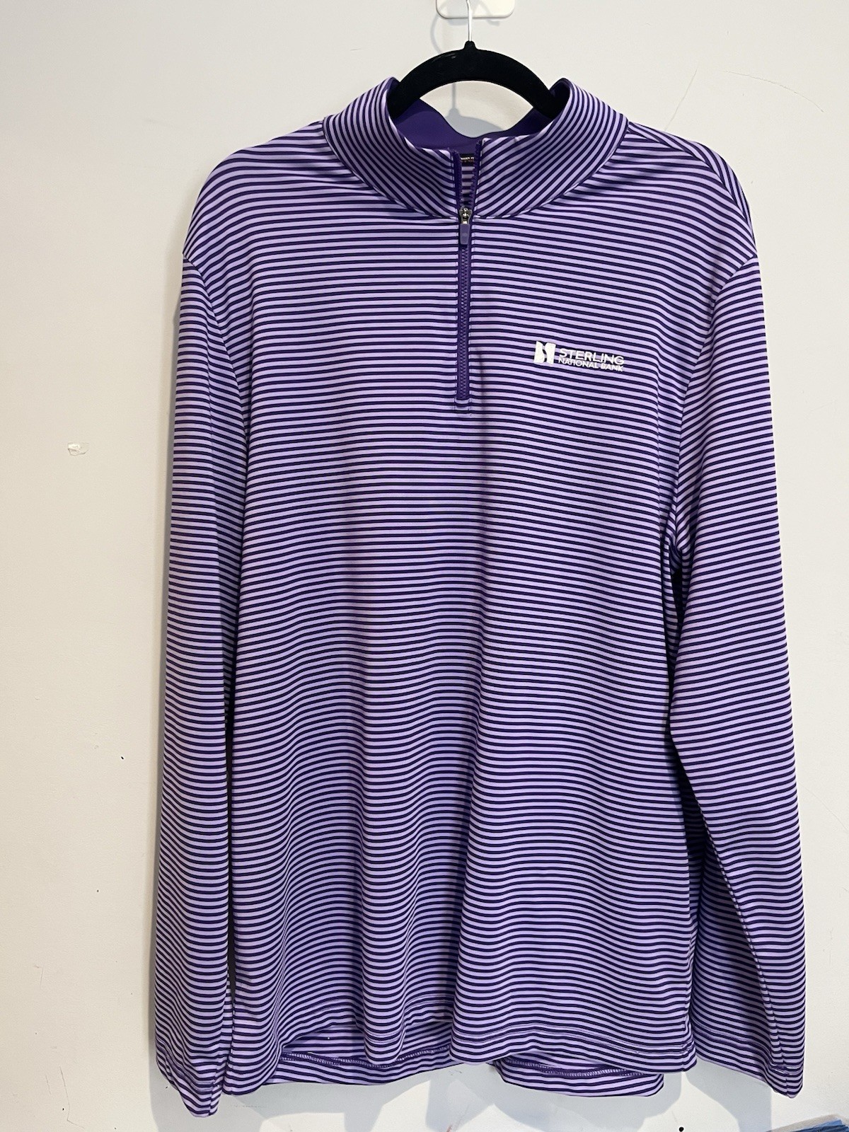 Southern Tide Men’s Tide To Train Micro Purple Stripe Heather 1/4 Zip L EUC gallery
